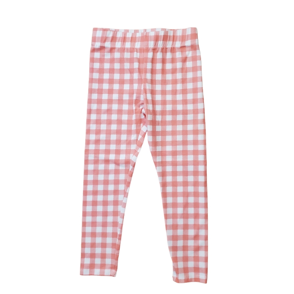 Tommy‎ Bahama Girl's Pink & White Checked Leggings Size S (5-6) NWOT